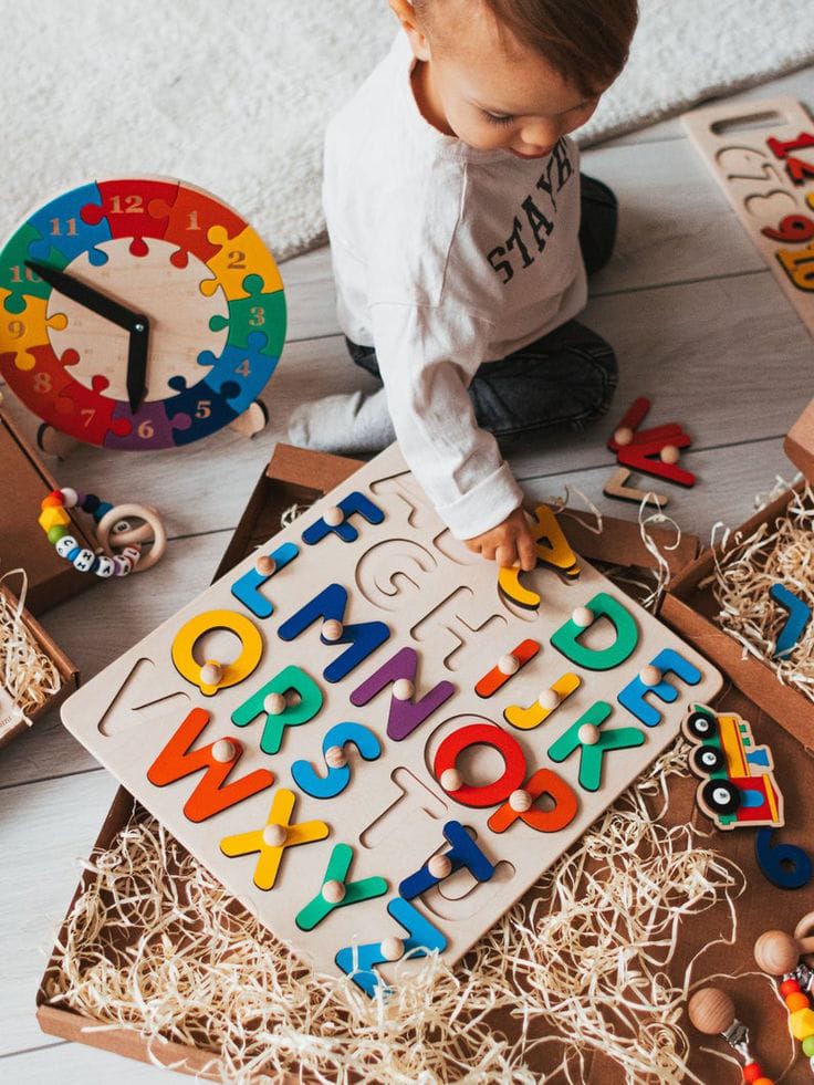Wooden Alphabet Board | Learn, Match, Grow