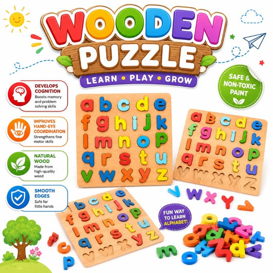 Wooden Alphabet Board | Learn, Match, Grow