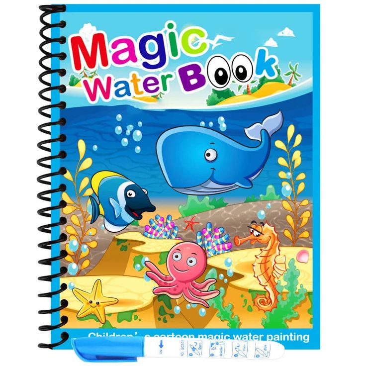 3-Piece Magic Water Book Set  | Just fill water,draw & Reuse