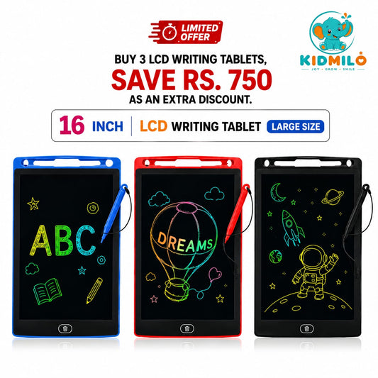 3-Piece LCD Writing Tablet Set | Learn & Play Together