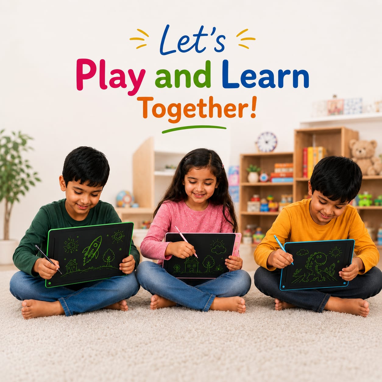3-Piece LCD Writing Tablet Set | Learn & Play Together